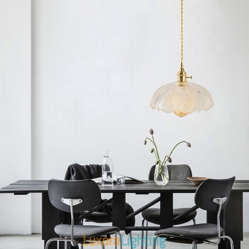 Designer Touch Decorative Large Clear Ribbed Glass Ceiling Light Home Lighting With Twist Switch Lamp Soothing Warmth Light