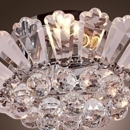 Designer Touch Decorative Modern Semi Flush Mount in Crystal Feature