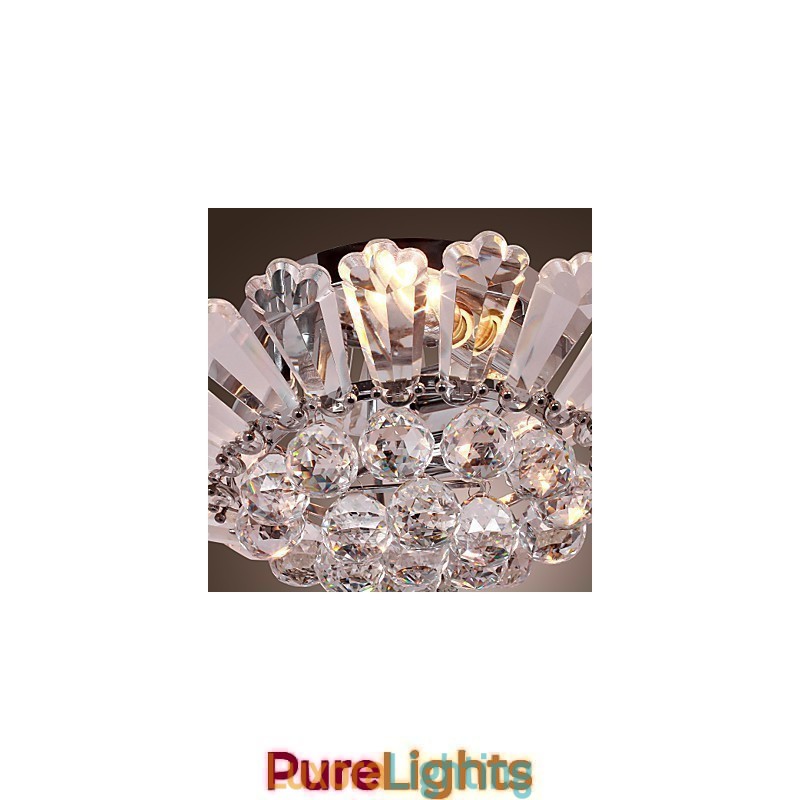 Designer Touch Decorative Modern Semi Flush Mount in Crystal Feature