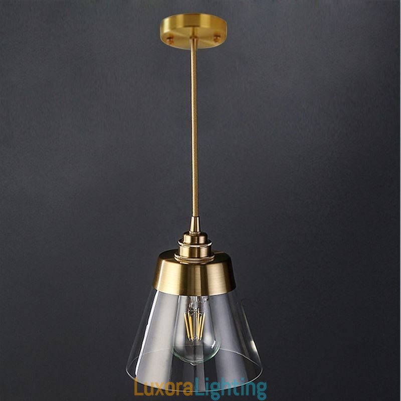 Designer Touch Decorative Nordic Retro Pendant Light Glass Shade Home Lighting Brass Holder Lamp Light