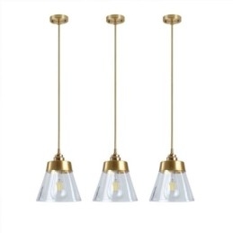 Designer Touch Decorative Nordic Retro Pendant Light Glass Shade Home Lighting Brass Holder Lamp Light