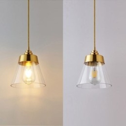 Designer Touch Decorative Nordic Retro Pendant Light Glass Shade Home Lighting Brass Holder Lamp Light