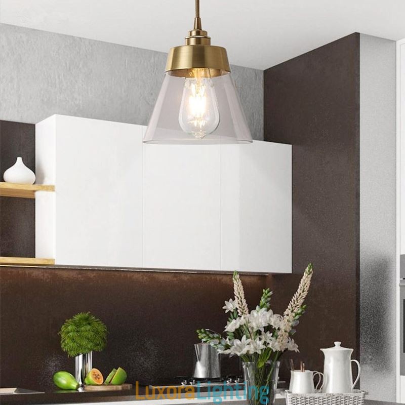 Designer Touch Decorative Nordic Retro Pendant Light Glass Shade Home Lighting Brass Holder Lamp Light