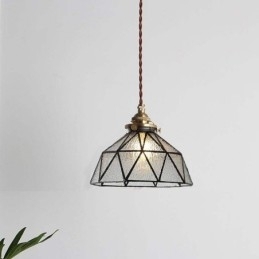 Designer Touch Decorative Geometric Stained Glass Pendant Light
