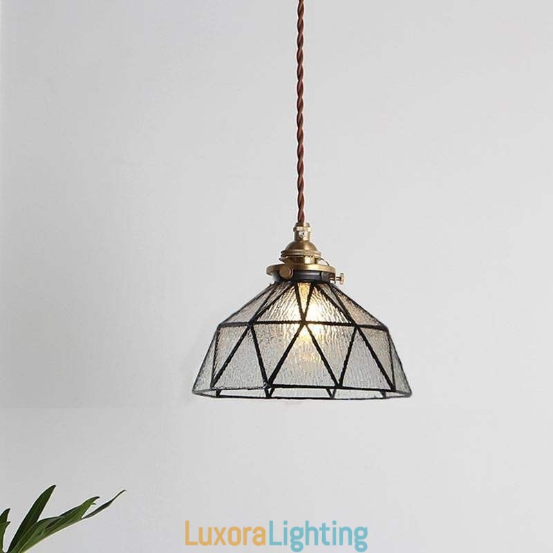 Designer Touch Decorative Geometric Stained Glass Pendant Light