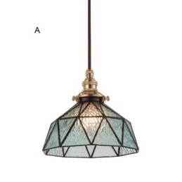 Designer Touch Decorative Geometric Stained Glass Pendant Light