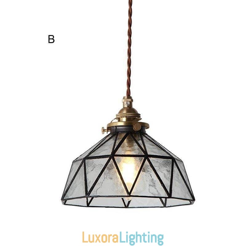 Designer Touch Decorative Geometric Stained Glass Pendant Light