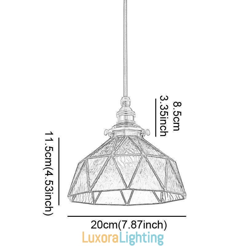 Designer Touch Decorative Geometric Stained Glass Pendant Light