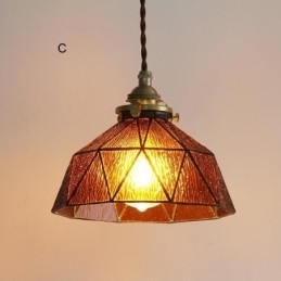 Designer Touch Decorative Geometric Stained Glass Pendant Light