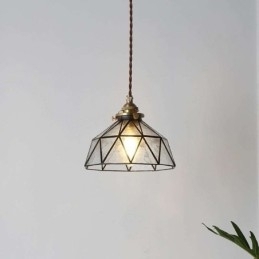 Designer Touch Decorative Geometric Stained Glass Pendant Light