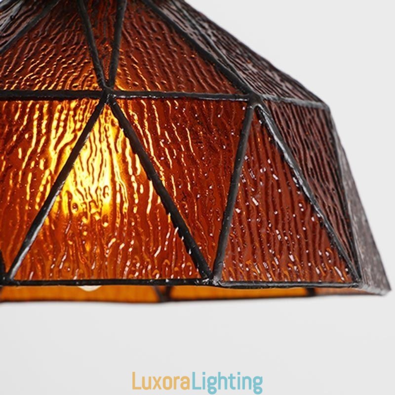 Designer Touch Decorative Geometric Stained Glass Pendant Light