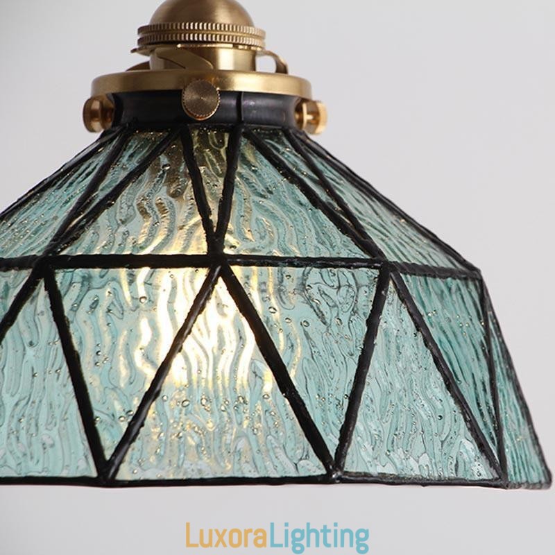 Designer Touch Decorative Geometric Stained Glass Pendant Light