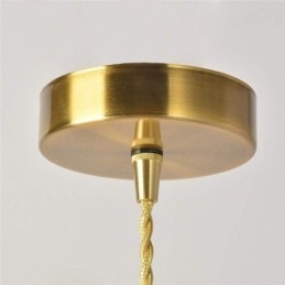 Designer Touch Decorative Brass Ribbed Glass Pendant Light Cone Shade With Twist Switch