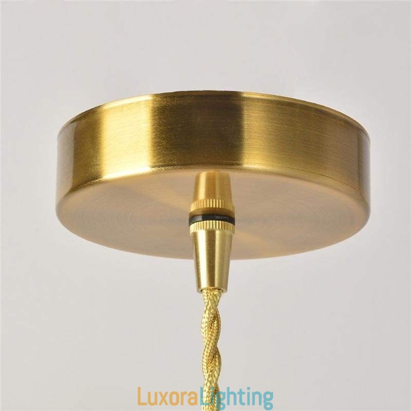 Designer Touch Decorative Brass Ribbed Glass Pendant Light Cone Shade With Twist Switch