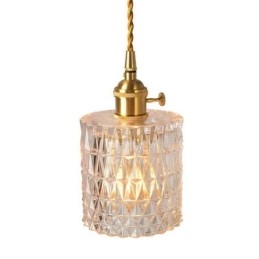 Designer Touch Decorative Jelly Jar Light Fixture Ribbed Glass Pendant Light