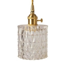 Designer Touch Decorative Jelly Jar Light Fixture Ribbed Glass Pendant Light