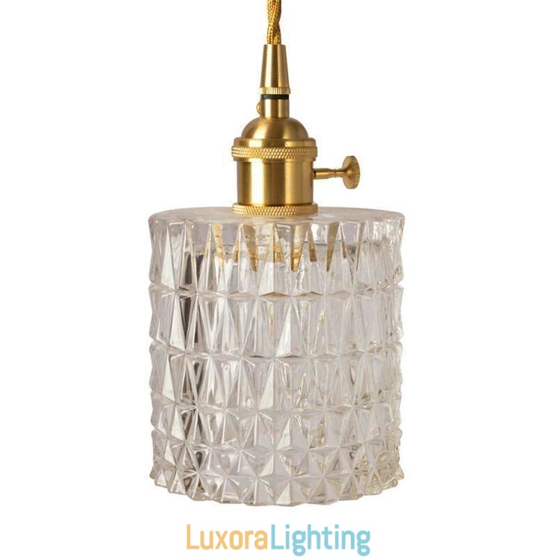 Designer Touch Decorative Jelly Jar Light Fixture Ribbed Glass Pendant Light