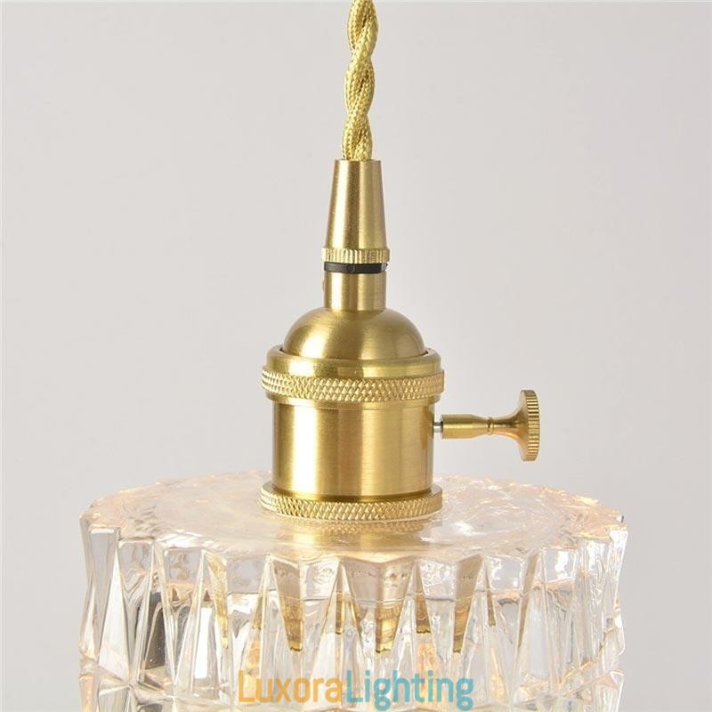 Designer Touch Decorative Jelly Jar Light Fixture Ribbed Glass Pendant Light