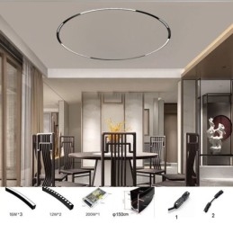 Designer Touch Decorative Circular Track Light Magnetic Recessed Track Lighting Fixture 150cm
