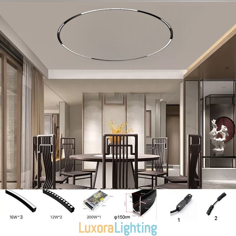 Designer Touch Decorative Circular Track Light Magnetic Recessed Track Lighting Fixture 150cm