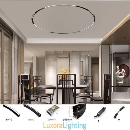Designer Touch Decorative Circular Track Light Magnetic Recessed Track Lighting Fixture 150cm