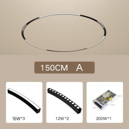 Designer Touch Decorative Circular Track Light Magnetic Recessed Track Lighting Fixture 150cm