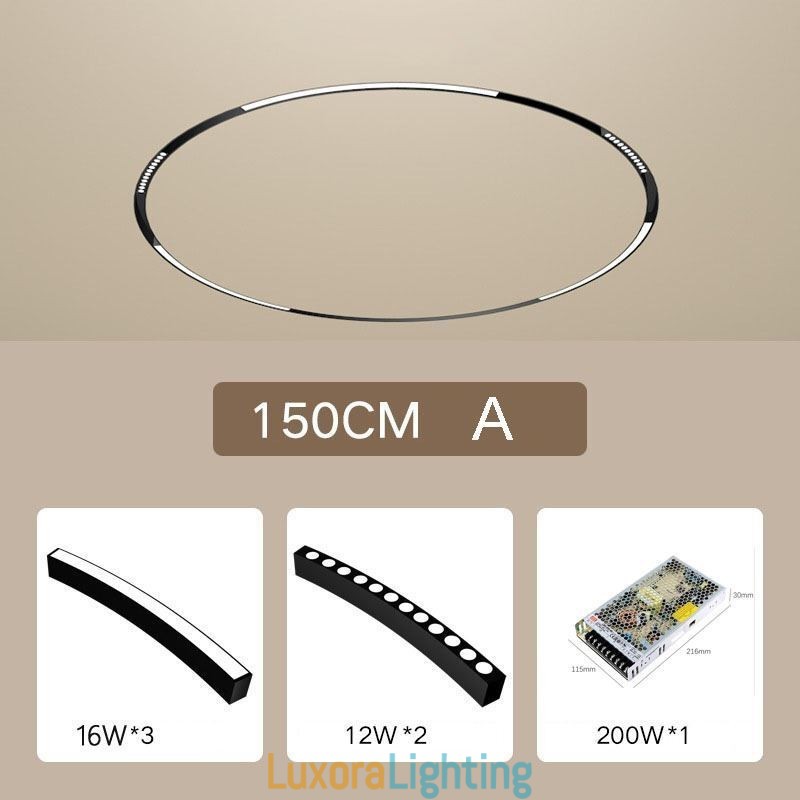 Designer Touch Decorative Circular Track Light Magnetic Recessed Track Lighting Fixture 150cm