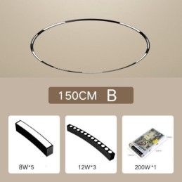 Designer Touch Decorative Circular Track Light Magnetic Recessed Track Lighting Fixture 150cm