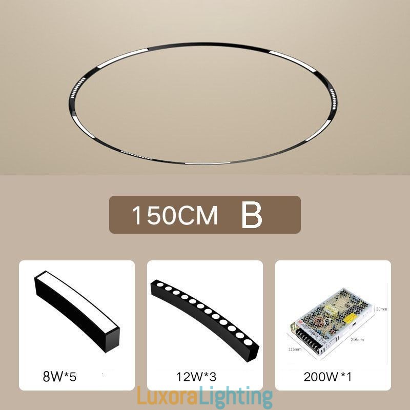 Designer Touch Decorative Circular Track Light Magnetic Recessed Track Lighting Fixture 150cm