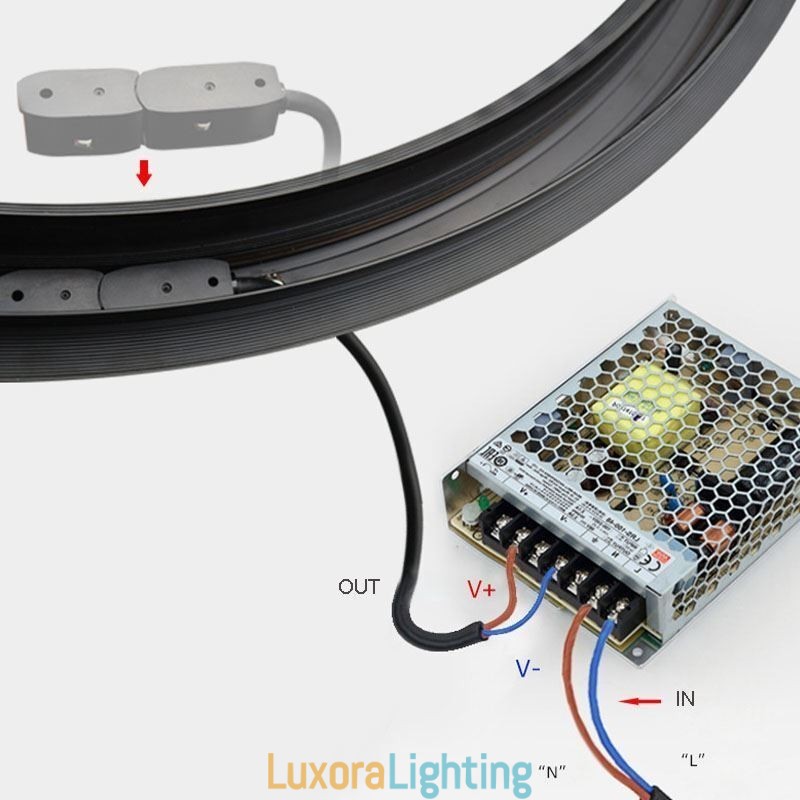 Designer Touch Decorative Circular Track Light Magnetic Recessed Track Lighting Fixture 150cm