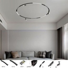 Designer Touch Decorative Circular Magnetic Track Light Recessed Spotlight Light 150cm
