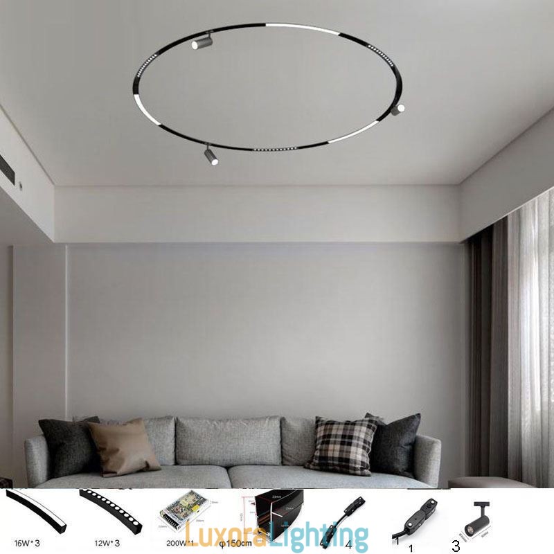 Designer Touch Decorative Circular Magnetic Track Light Recessed Spotlight Light 150cm
