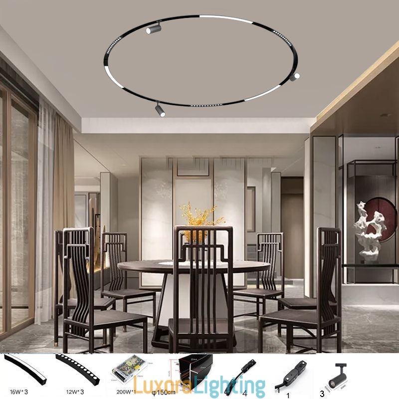 Designer Touch Decorative Circular Magnetic Track Light Recessed Spotlight Light 150cm