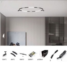 Designer Touch Decorative Circular Track Light System Magnetic Recessed Track Lighting Fixture 120cm