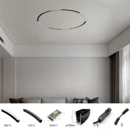 Designer Touch Decorative Track Light Magnetic Recessed Circular Track Lighting Fixture 120cm