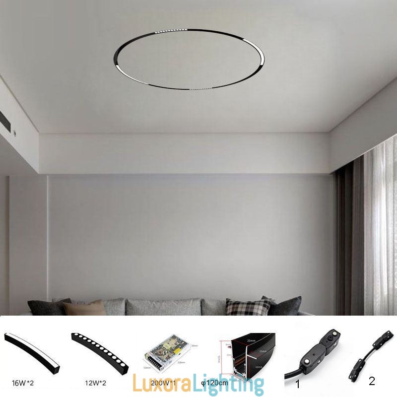 Designer Touch Decorative Track Light Magnetic Recessed Circular Track Lighting Fixture 120cm