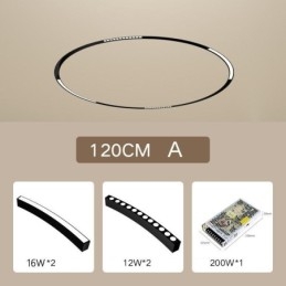 Designer Touch Decorative Track Light Magnetic Recessed Circular Track Lighting Fixture 120cm