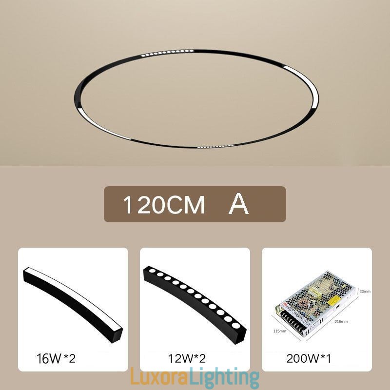 Designer Touch Decorative Track Light Magnetic Recessed Circular Track Lighting Fixture 120cm