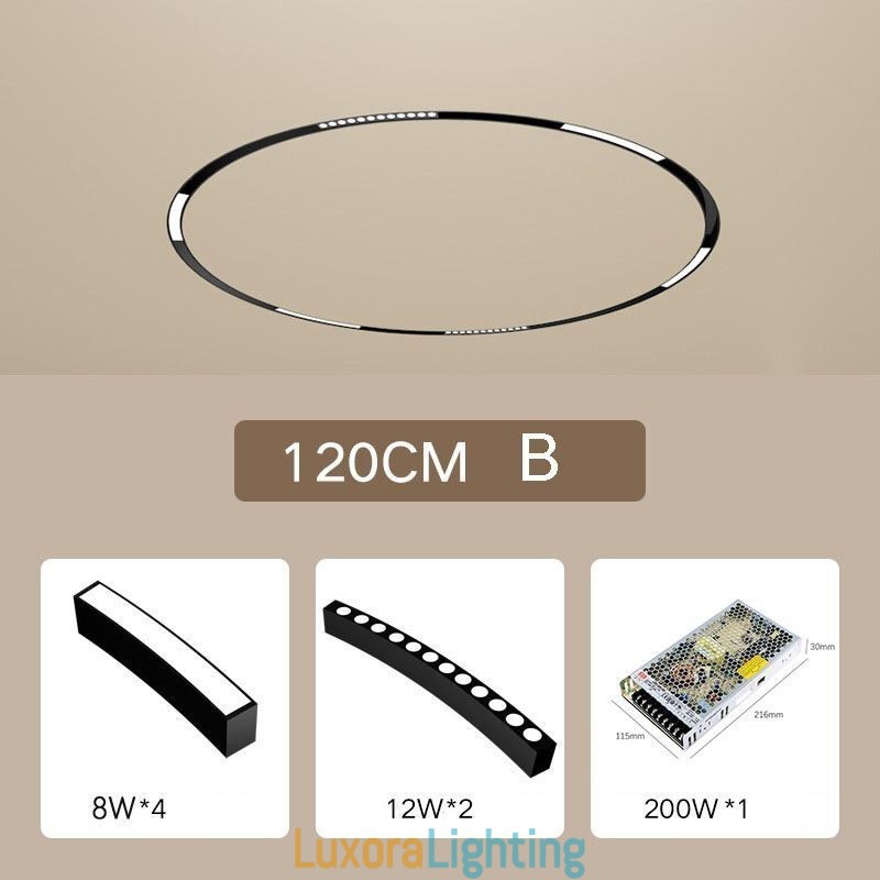Designer Touch Decorative Track Light Magnetic Recessed Circular Track Lighting Fixture 120cm