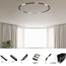 Designer Touch Decorative Circular Track Light Magnetic Recessed Spotlight Light 100cm