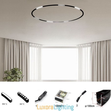 Designer Touch Decorative Circular Track Light Magnetic Recessed Spotlight Light 100cm