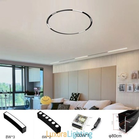 Designer Touch Decorative Circular Magnetic Track Light Recessed Spotlight Light 80cm