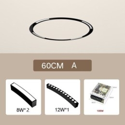 Designer Touch Decorative Circular Track Light Magnetic Recessed Spotlight Light 60cm