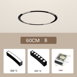 Designer Touch Decorative Circular Track Light Magnetic Recessed Spotlight Light 60cm