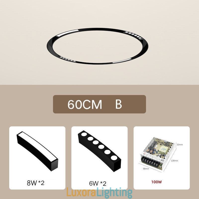 Designer Touch Decorative Circular Track Light Magnetic Recessed Spotlight Light 60cm