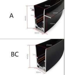 Designer Touch Decorative Recessed Track Lighting Rails Round Magnetic Aluminum Track Strips