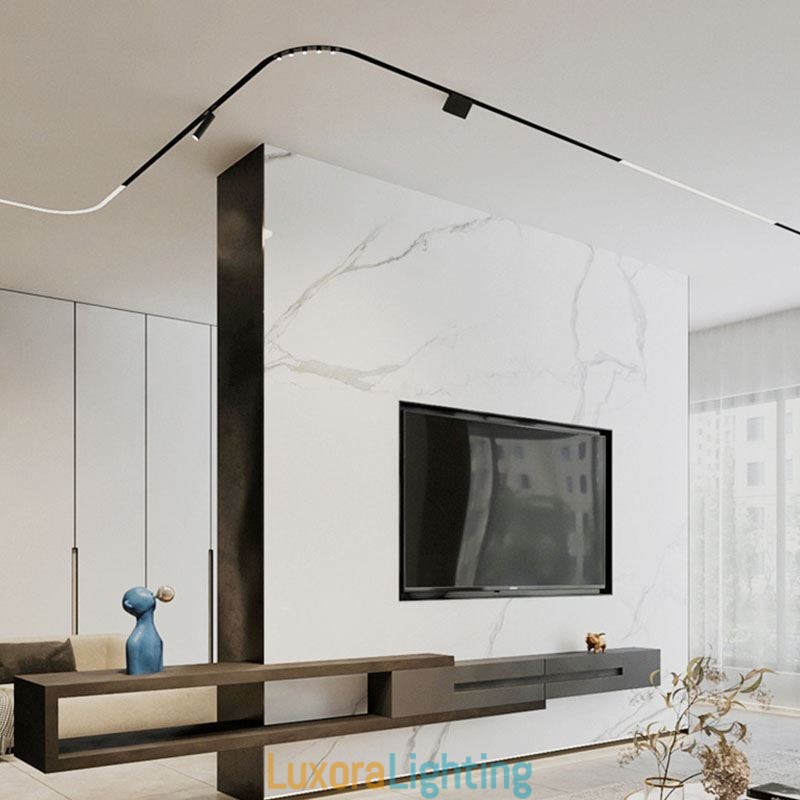 Designer Touch Decorative Recessed Track Lighting Rails Round Magnetic Aluminum Track Strips