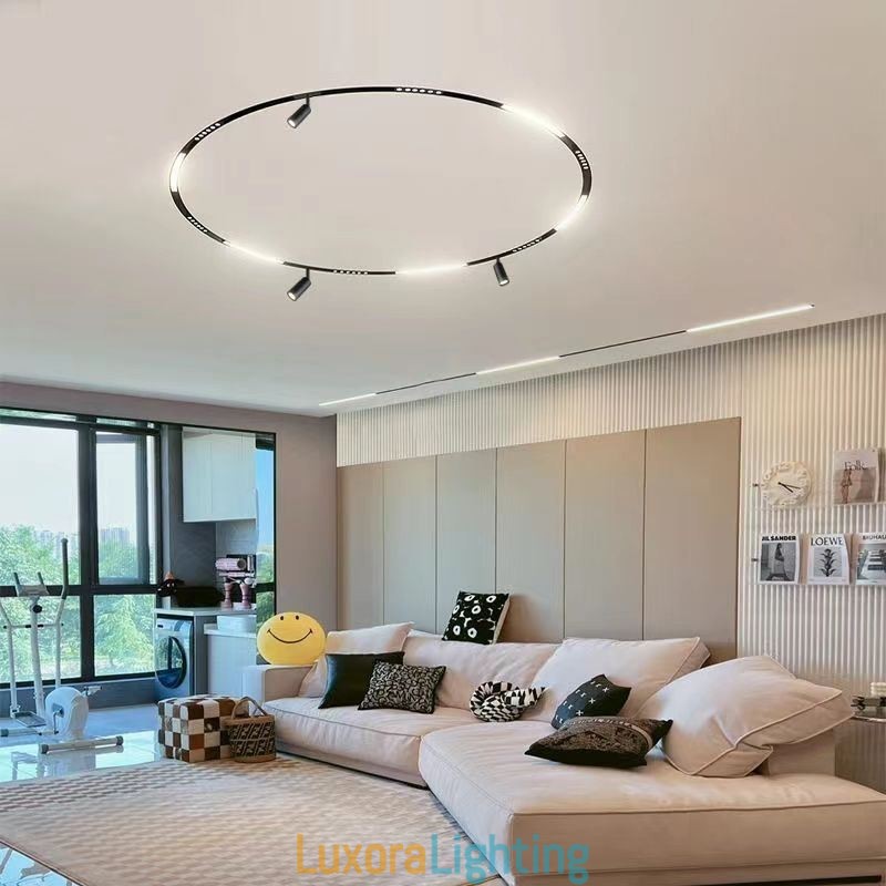 Designer Touch Decorative Recessed Track Lighting Rails Round Magnetic Aluminum Track Strips