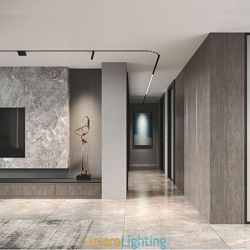 Designer Touch Decorative Recessed Track Lighting Rails Round Magnetic Aluminum Track Strips