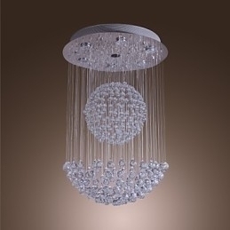 Designer Touch Decorative Modern Contemporary Crystal Chrome Chandelier Flush Mount